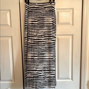 Dalia Collection Black and White Maxi Pencil Skirt